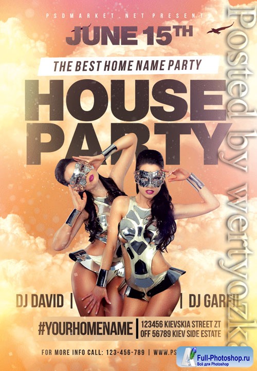 House party - Premium flyer psd template