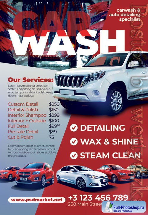 Car wash - Premium flyer psd template