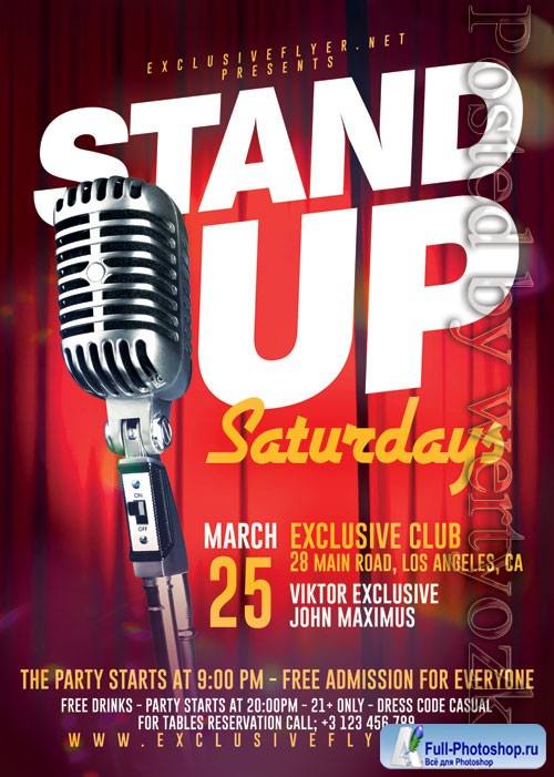 Stand up saturdays - Premium flyer psd template