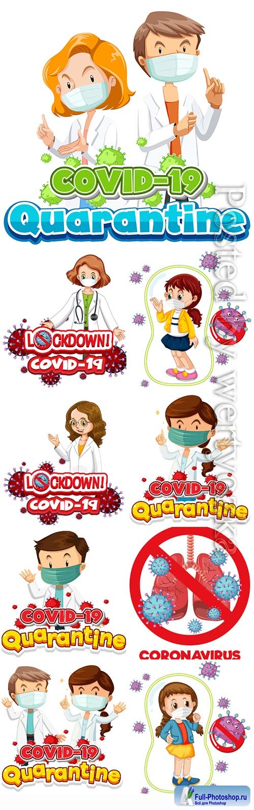 Coronavirus, medicine and people concept vector # 7