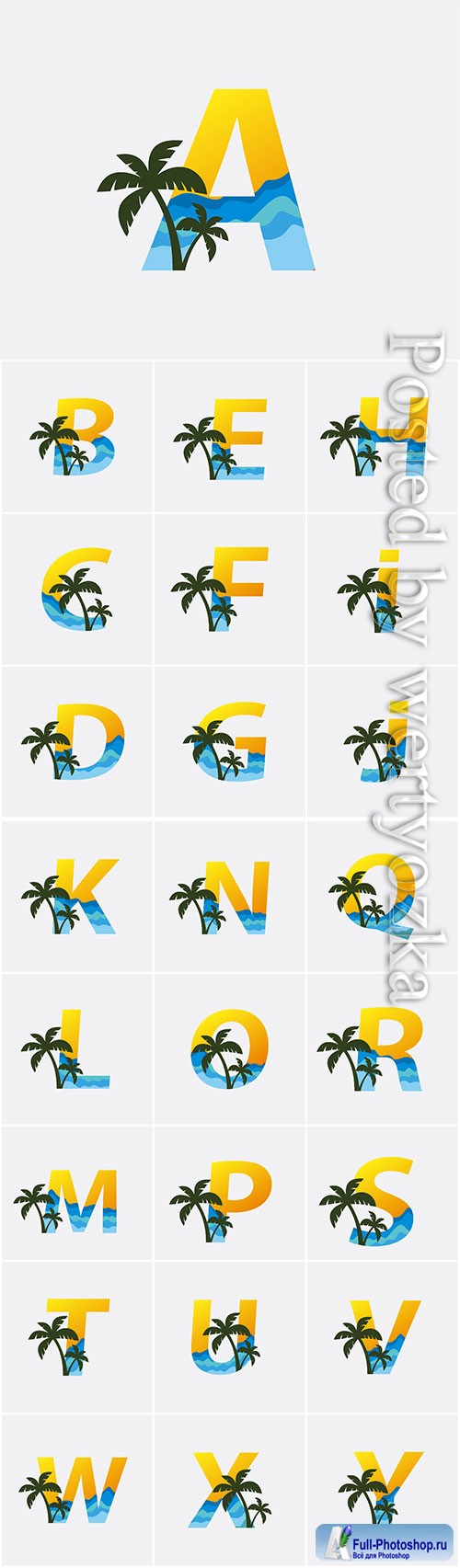 Palm beach letter logo vector illustration