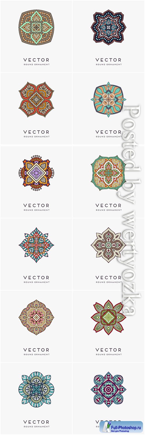 Decorative hand drawn mandala vector illustration # 12