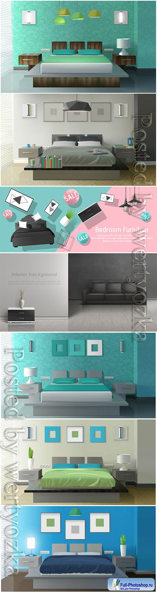 Interior vector design template