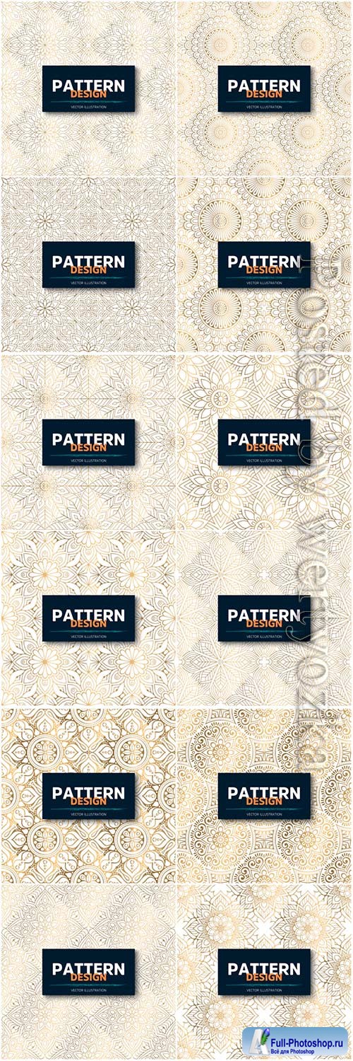 Mandala seamless pattern, islamic vector background # 9