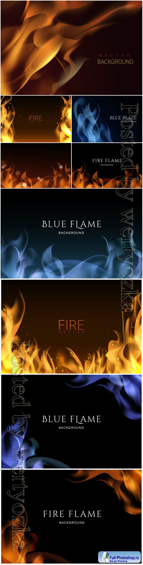 Burning flame vector background