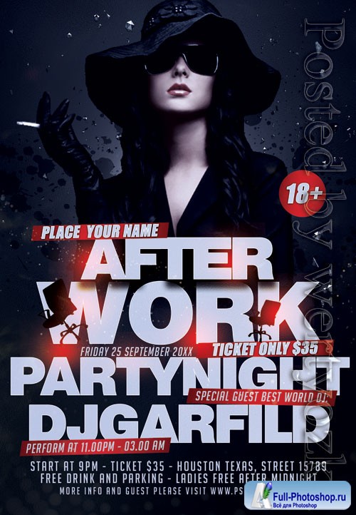 After work party night - Premium flyer psd template