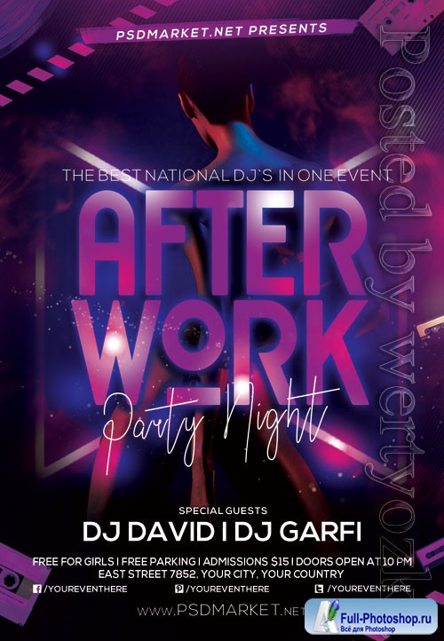 After work party - Premium flyer psd template