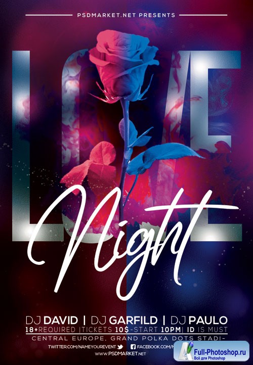 Love night event - Premium flyer psd template