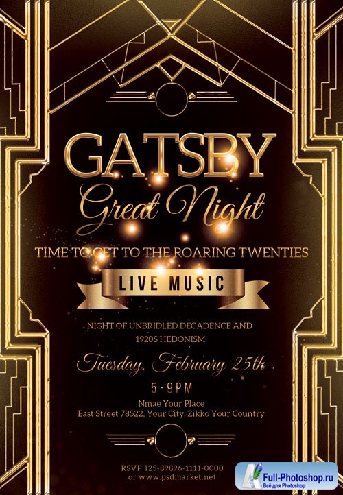 Gatsby great night - Premium flyer psd template