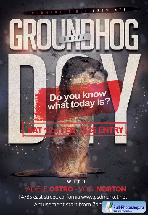 Groundhog day night - Premium flyer psd template