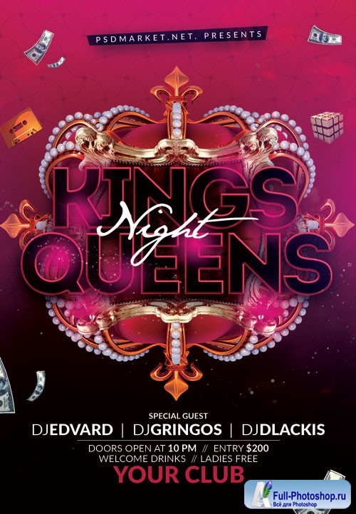 Kings queens night - Premium flyer psd template