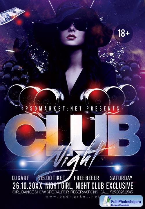 Club night party event - Premium flyer psd template