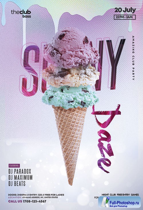 Summer Ice Cream - Premium flyer psd template