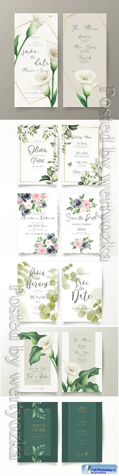 Elegant wedding vector card