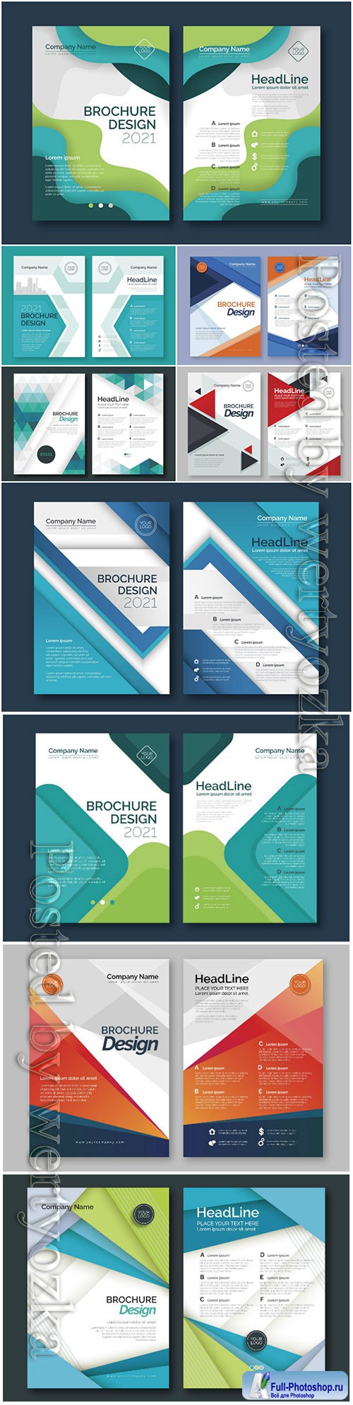 Business brochures vector set