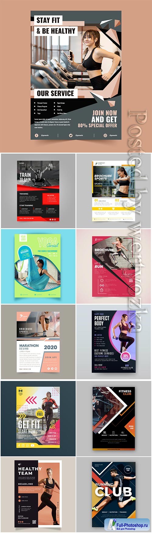 Sport flyer vector collection illustration