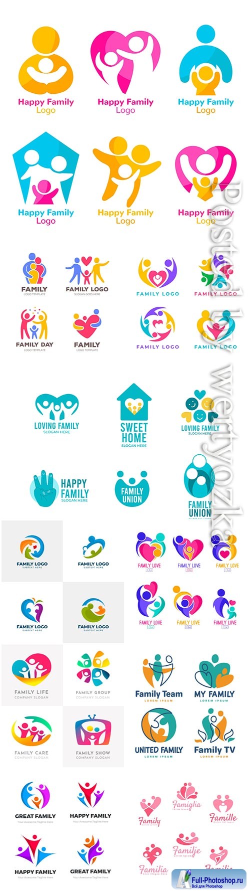 Family logo vector collection