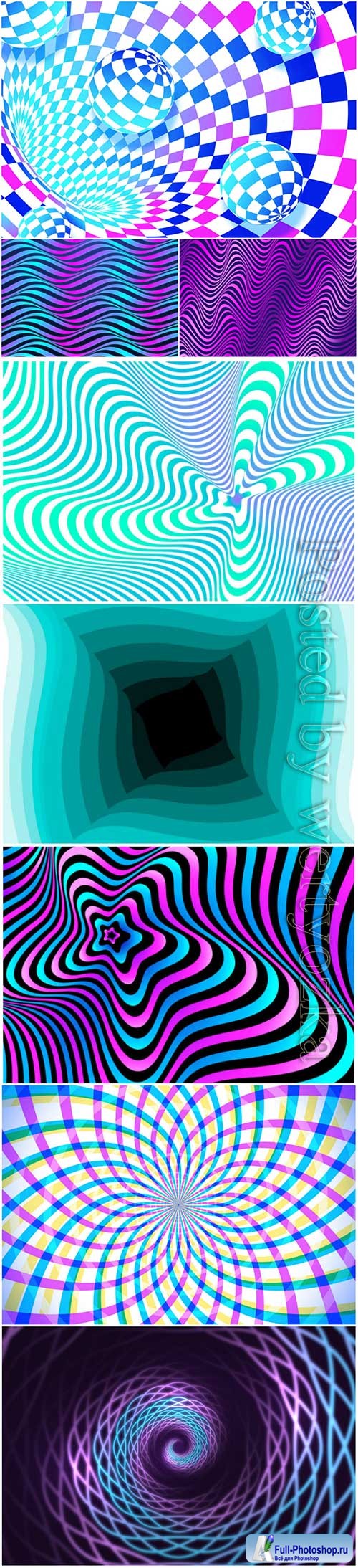 Psychedelic optical illusion vector background # 8