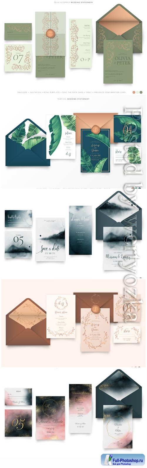 Wedding stationery vector design