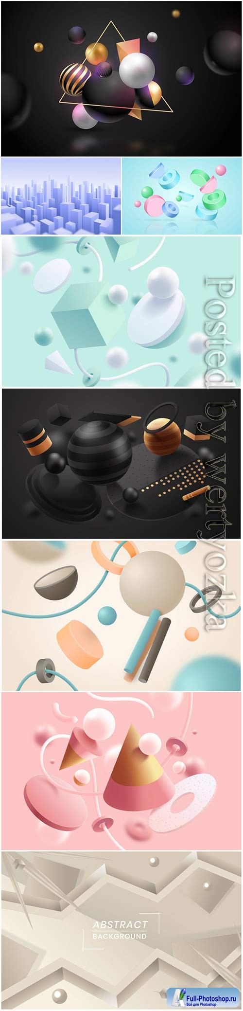 Abstract vector background, 3d models template # 5