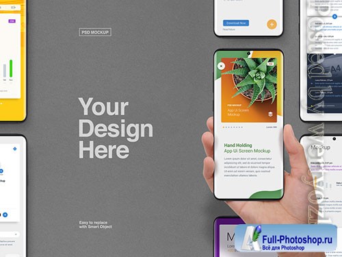 Hand Holding Smartphone Mockup
