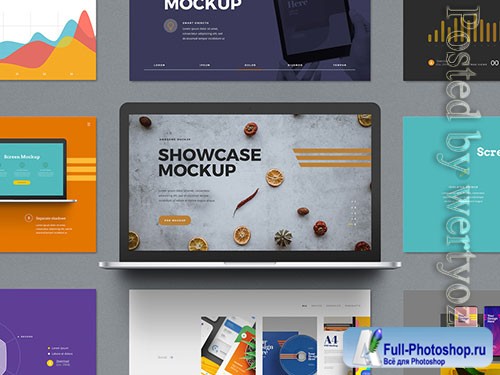 Laptop Presentation Showcase Mockup