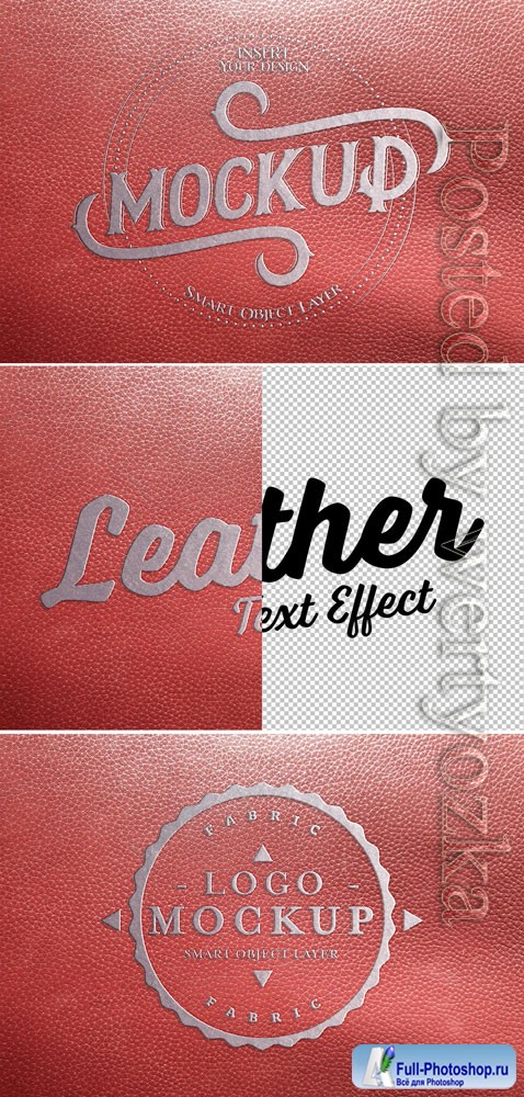 Metal-Embossed Red Leather Text Effect