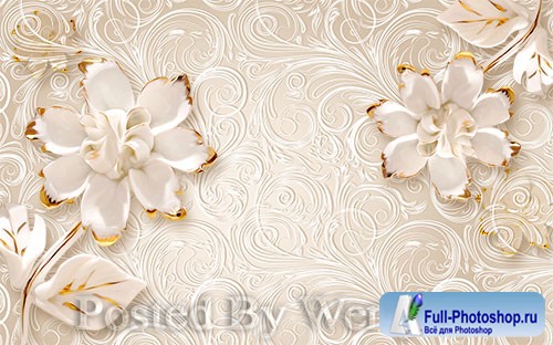 3D models pink solid jewel flower beautiful pattern background wall