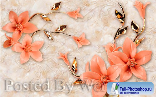 3D psd models modern stereo jewelry beads tv background wall