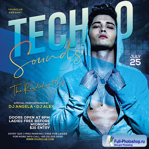 Techno Sound - Premium flyer psd template