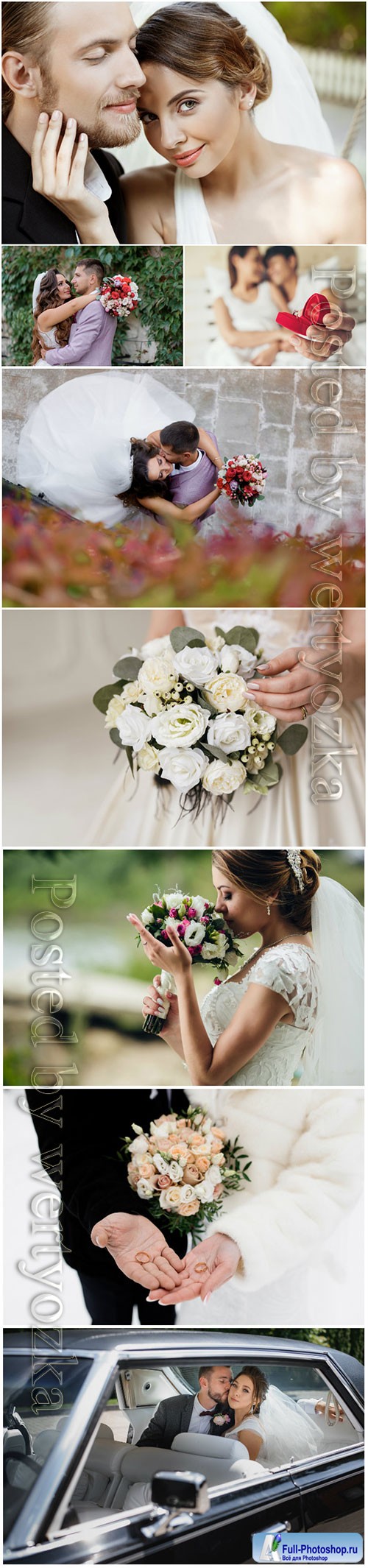 Wedding stock photo, bride and groom