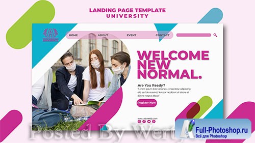 University landing page template style