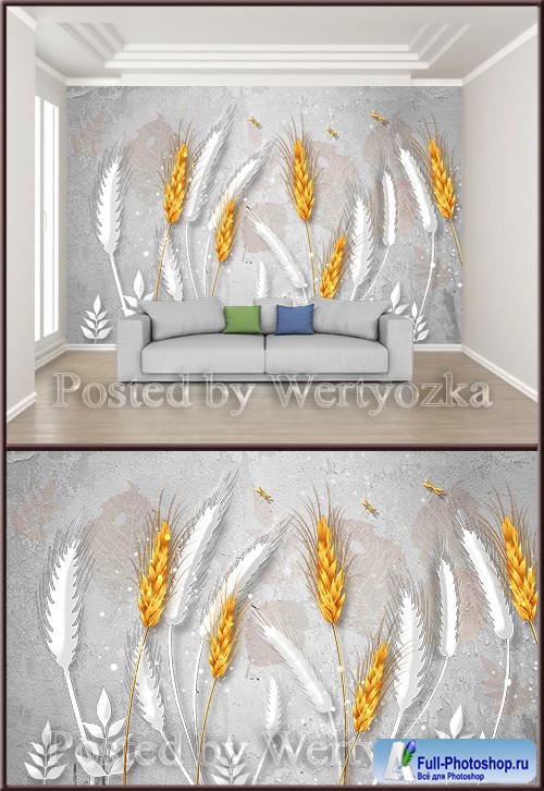 3D psd background wall simple abstract rice shovel stylish gray