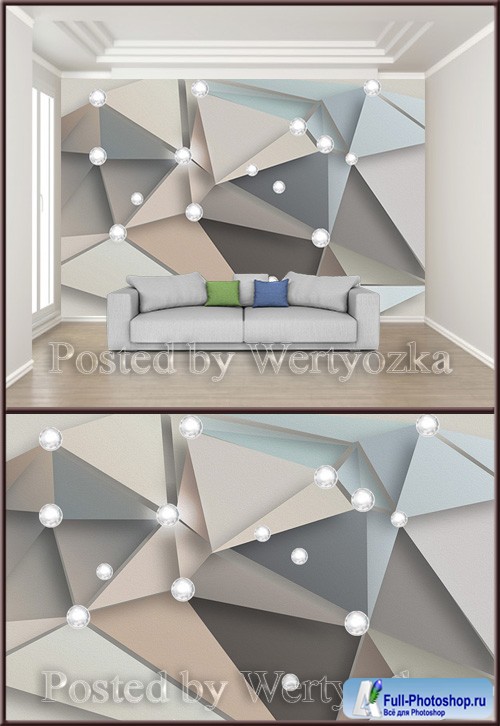 3D psd background wall modern creative mosaic