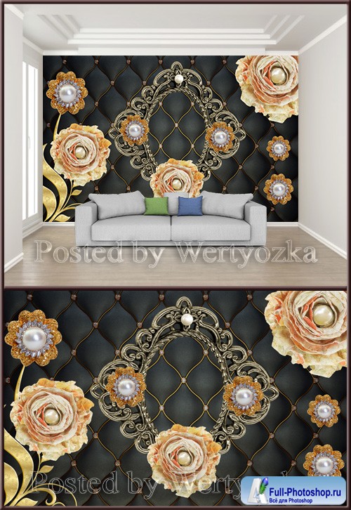 3D psd background wall high end style pearl