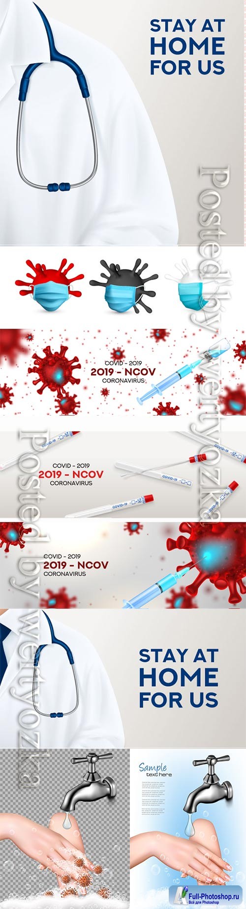 COVID 19, Coranavirus vector illustration sets # 6