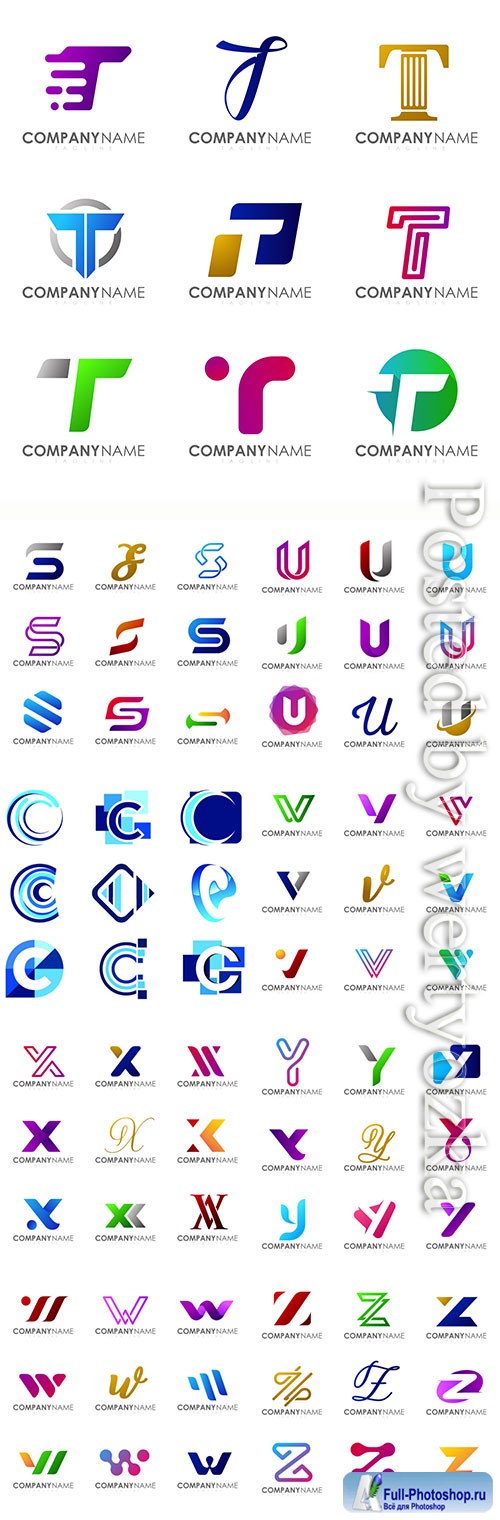 Vector modern logo design alphabet