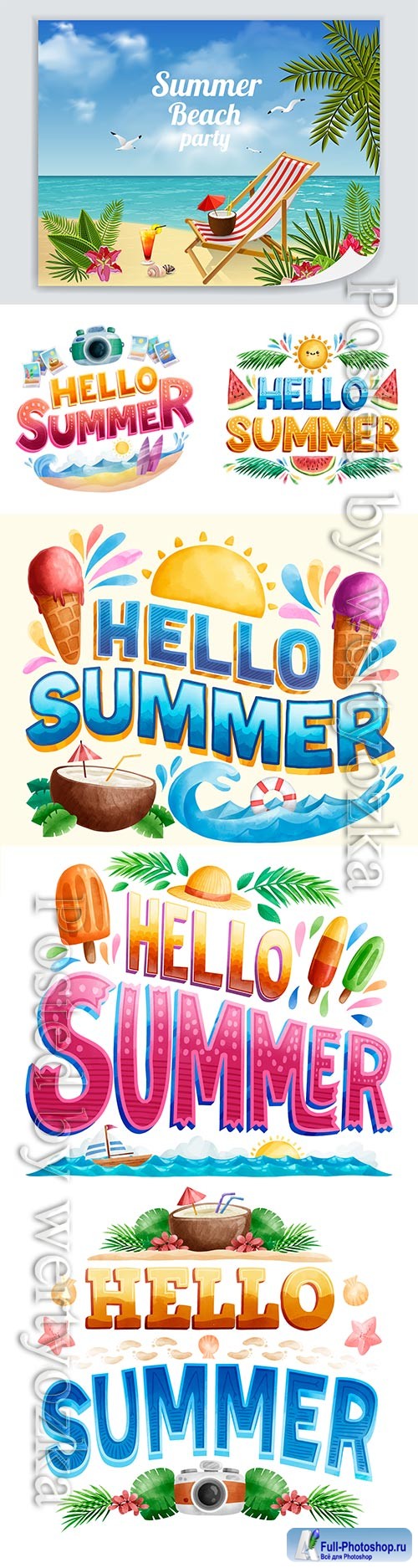 Hello summer vector illustration