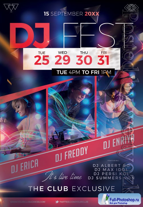 Dj fest event - Premium flyer psd template