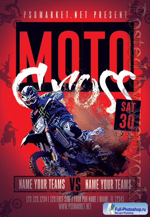 Moto cross - Premium flyer psd template