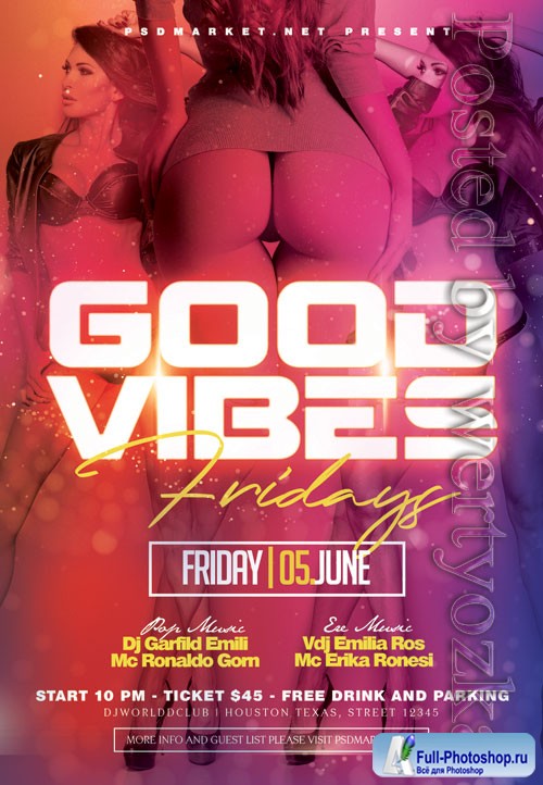 Good vibes fridays - Premium flyer psd template