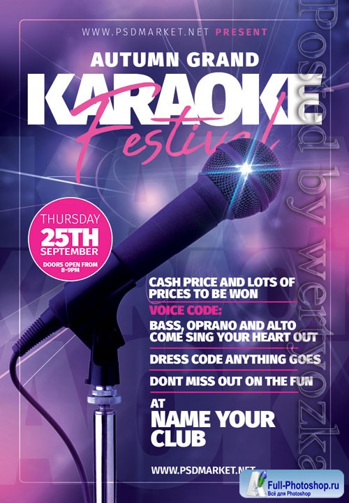 Karaoke festival - Premium flyer psd template