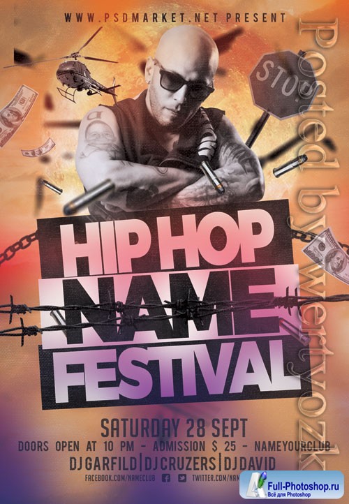 Hip hop festival - Premium flyer psd template