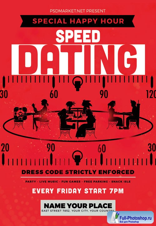 Speed dating party night - Premium flyer psd template