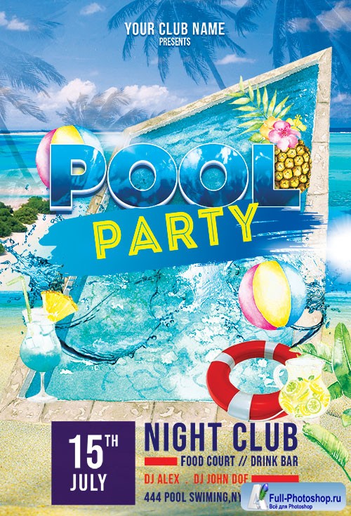 Pool Party - Premium flyer psd template