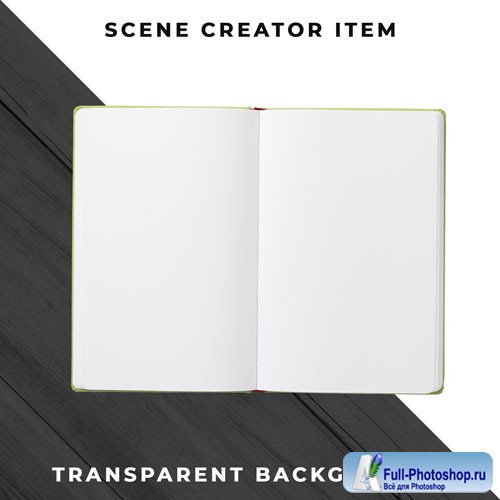 Notebook object transparent psd