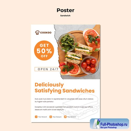 Sandwich concept poster template