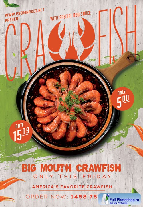 Crawfish day - Premium flyer psd template