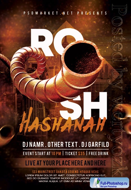 Rosh hashanah event - Premium flyer psd template