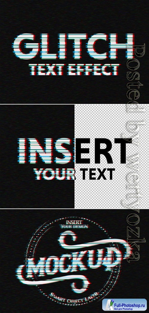 Glitch Text Effect Mockup